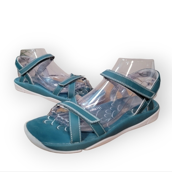 NWOT Clarks Women's Tresca Trace Ankle Strap Outdoor Sandal Teal 8.5 - Picture 16 of 16